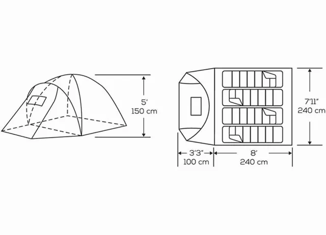 Tent 4 person 2000mm 9.5mm