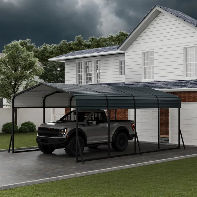 Metal Carport 12' 5' gray