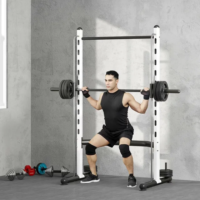 Barbell Rack white adjustable