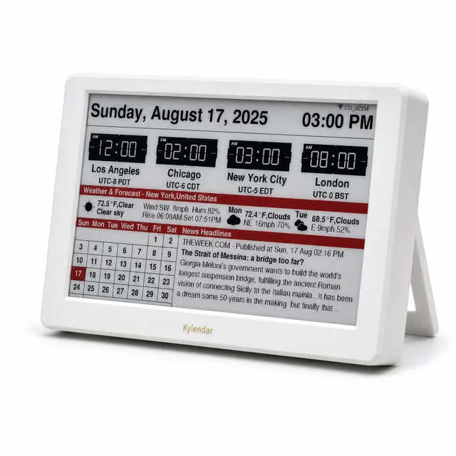 Desk Calendar 7" rechargeable white
