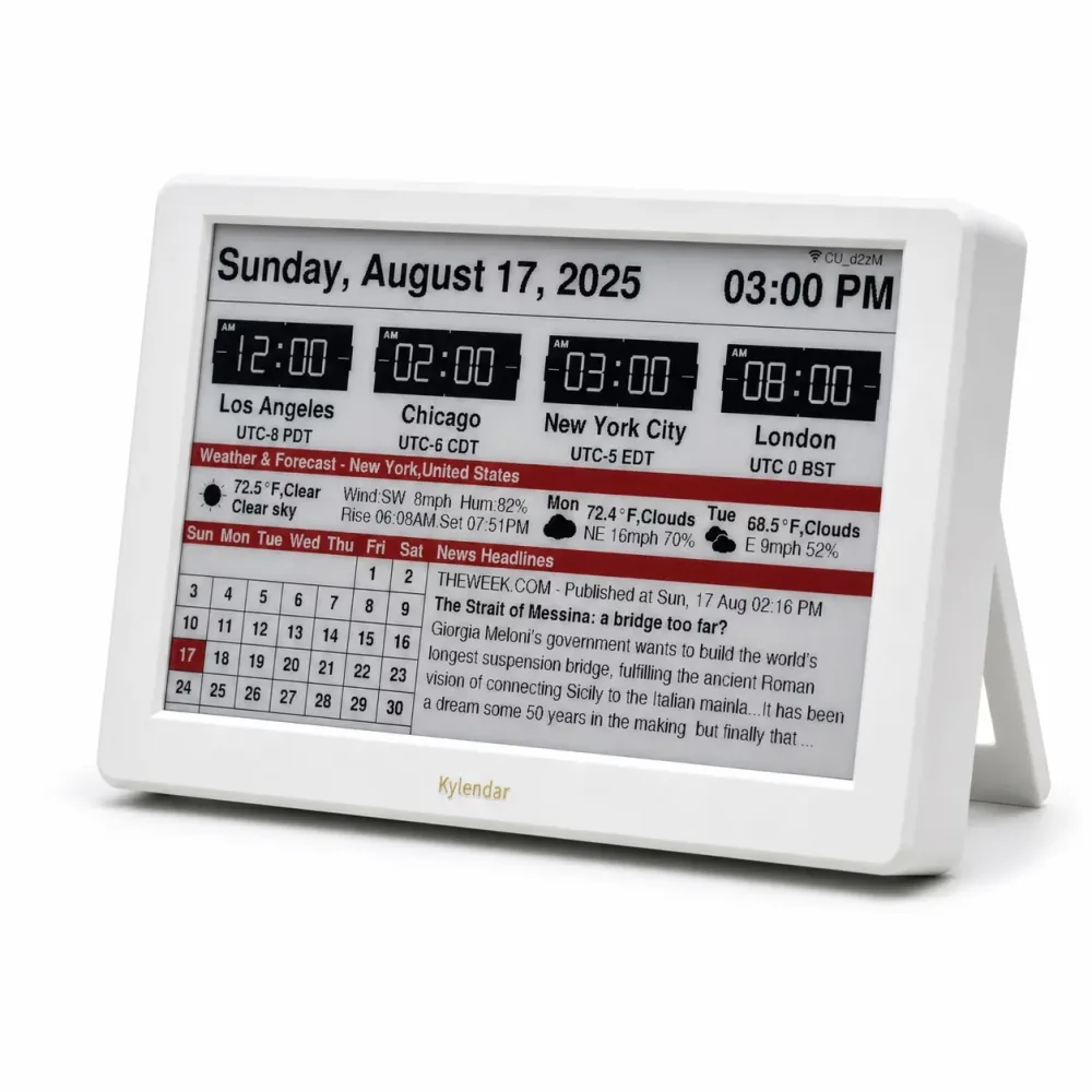 Desk Calendar 7" rechargeable white