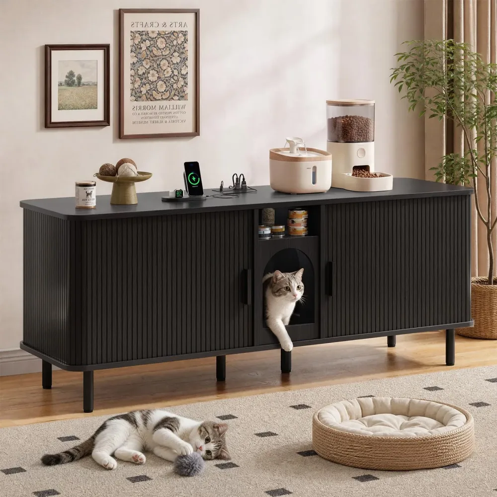 Cat Litter 65" black