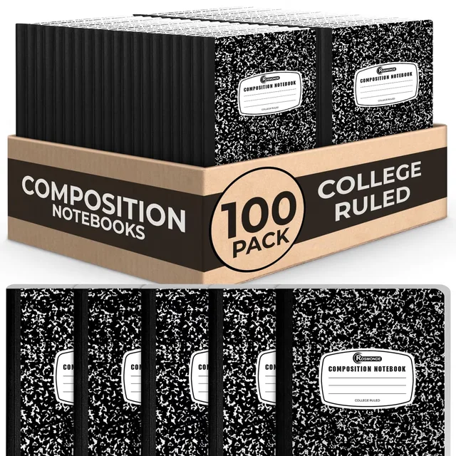 Composition Notebooks 100 pack black blue