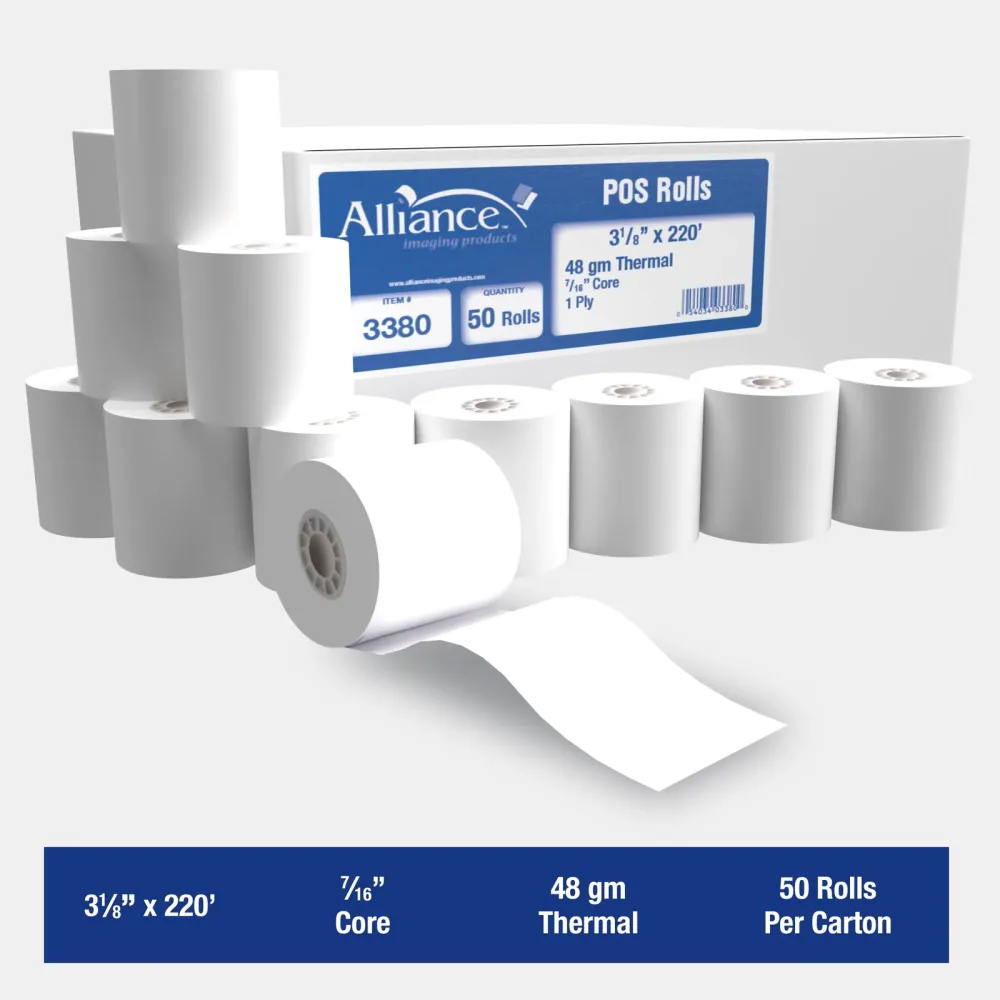 Paper Rolls white 8" black