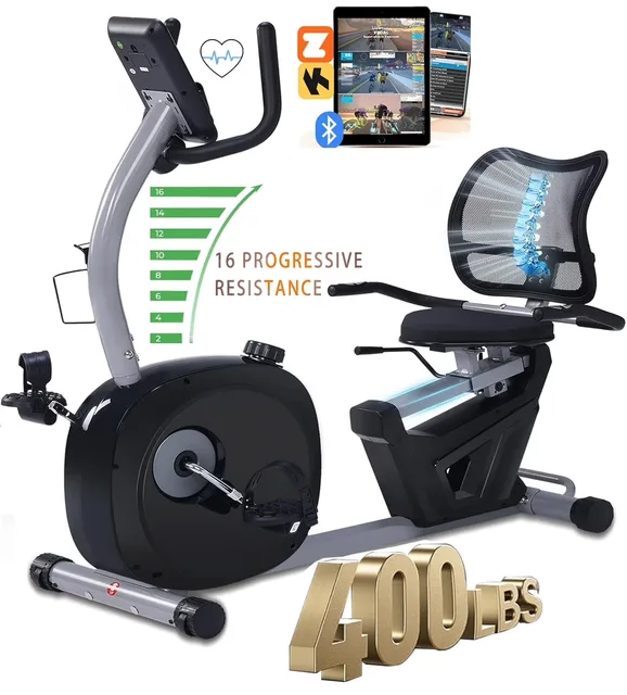 Exercise Bike 400lbs adjustable bluetooth