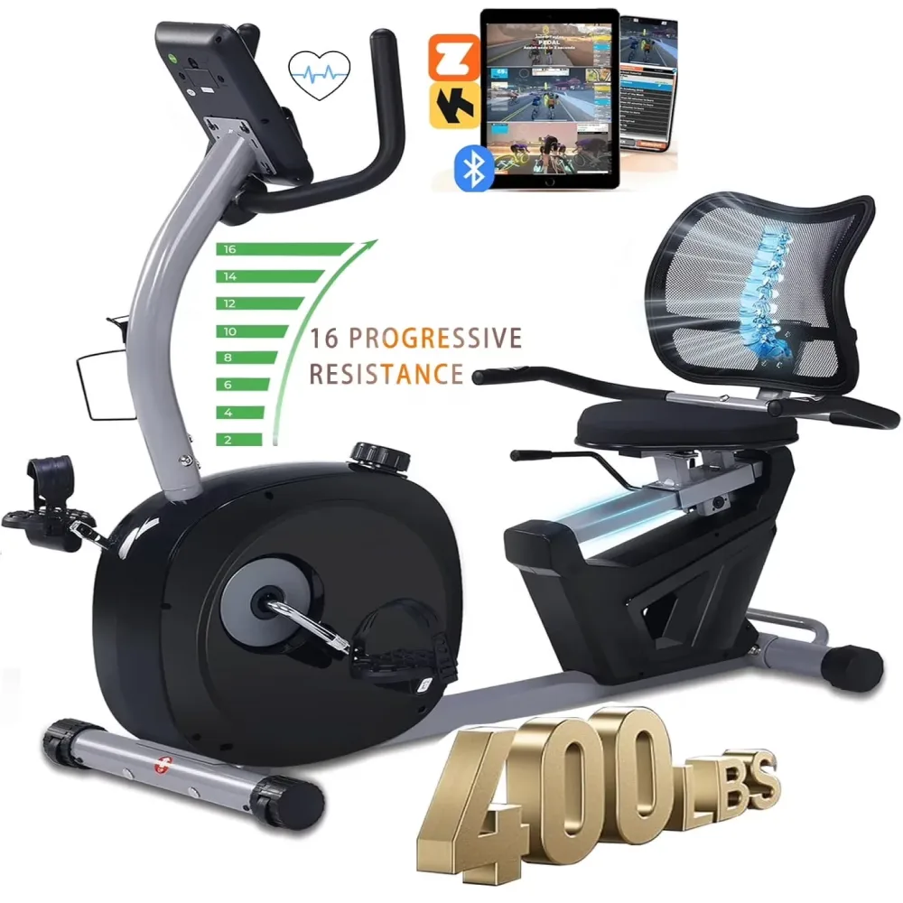 Exercise Bike 400lbs adjustable bluetooth