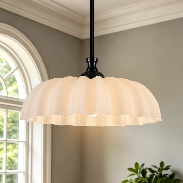 Pendant Light adjustable black 11.8"