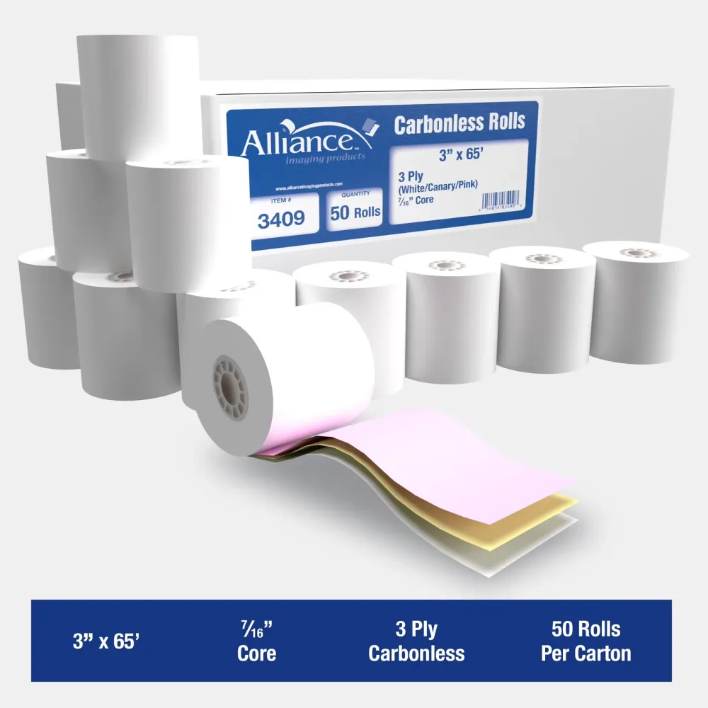 Paper Roll white 3" black