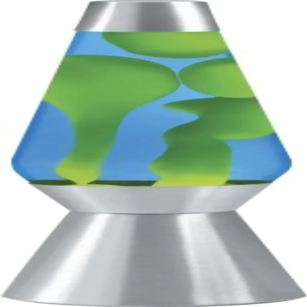 Lamp silver yellow blue