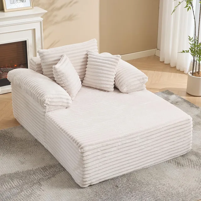 Sofa Bed 48.8' beige folding