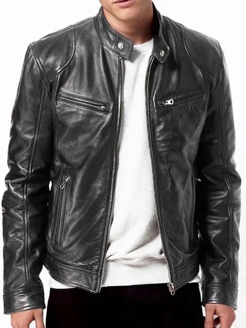Leather Jacket black brown