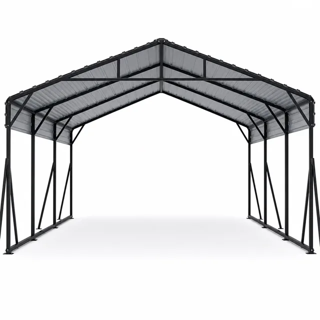 Metal Carport gray 20 ft 8.5 ft