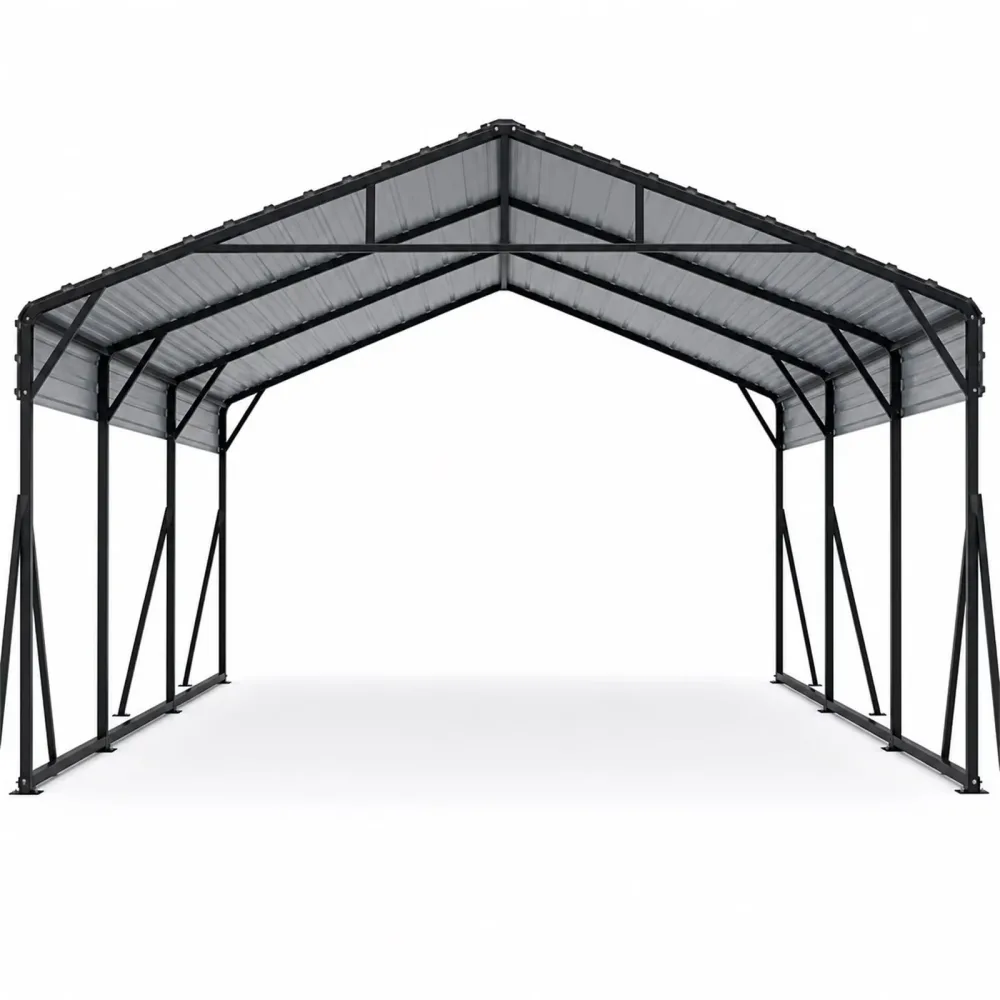 Metal Carport gray 20 ft 8.5 ft
