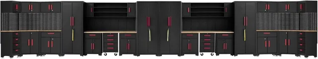 Garage Storage black red 130"