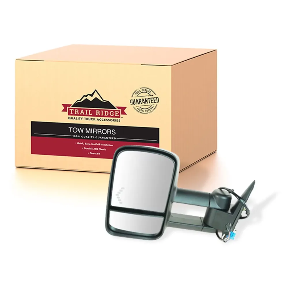 Towing Mirror folding telescoping black