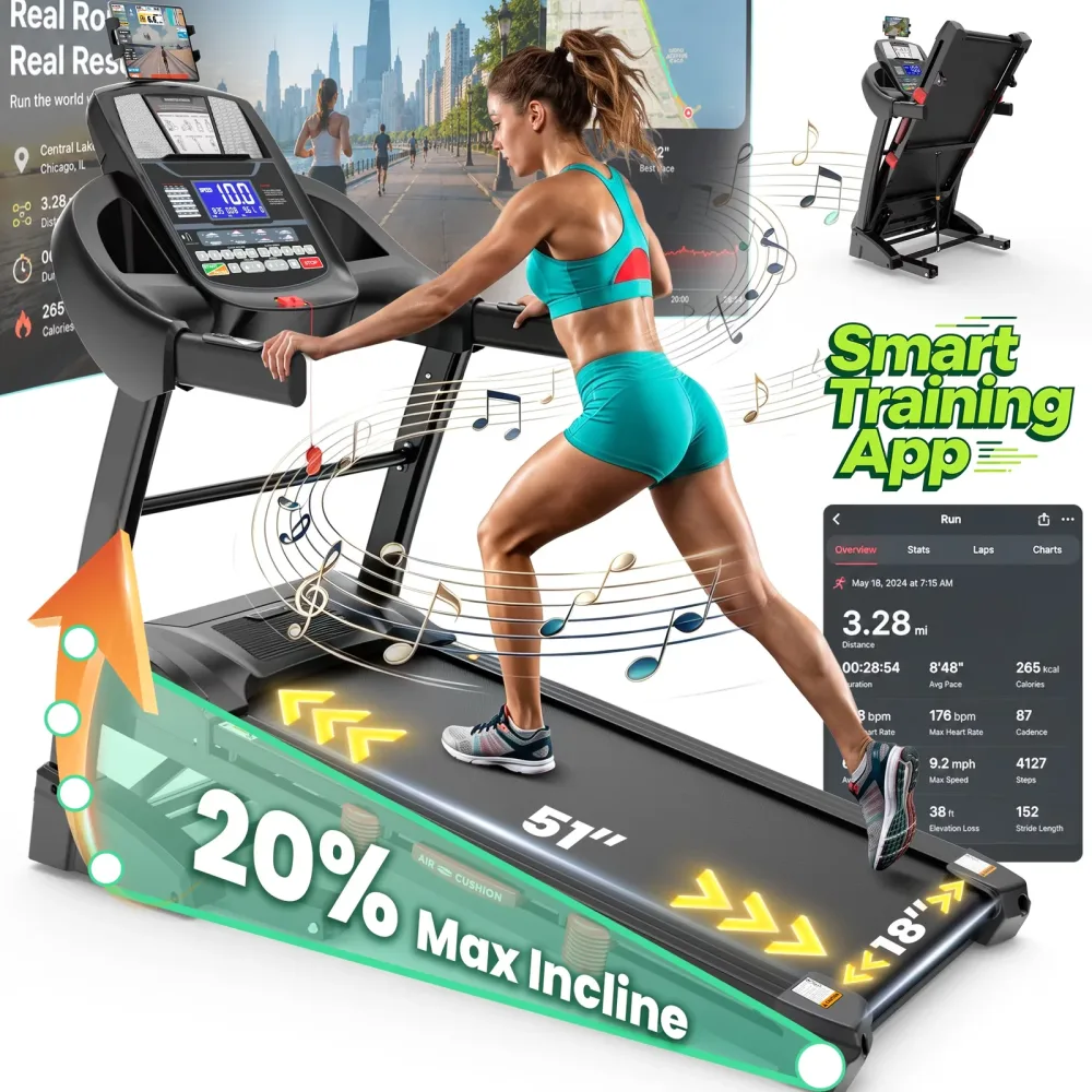 Folding Treadmill 18" 5.15hp 400lbs