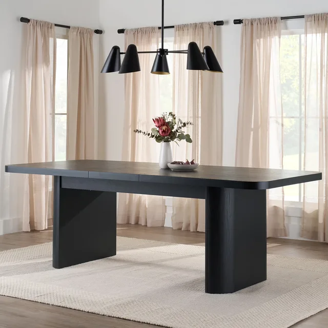 Dining Table black 72.5" 90"