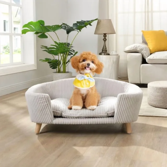 Dog Bed beige gray 40 lbs