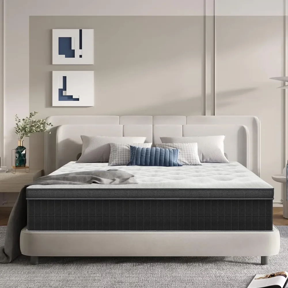 Mattress 12 inch 12 in gray