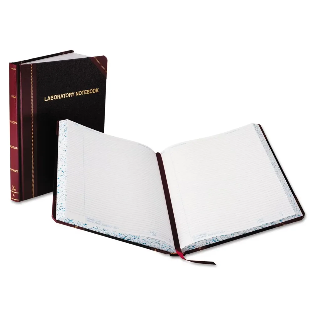 Notebook black red white