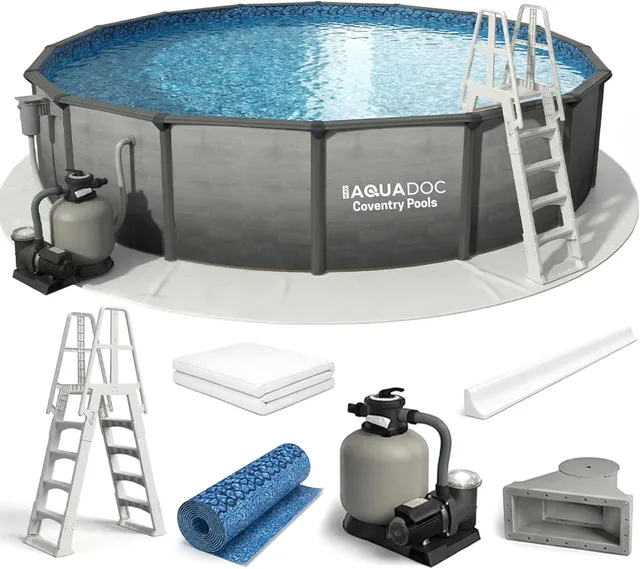 Ground Pool 27' 52" gray