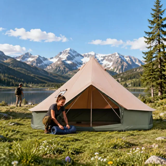 Bell Tent waterproof green 2-4 people
