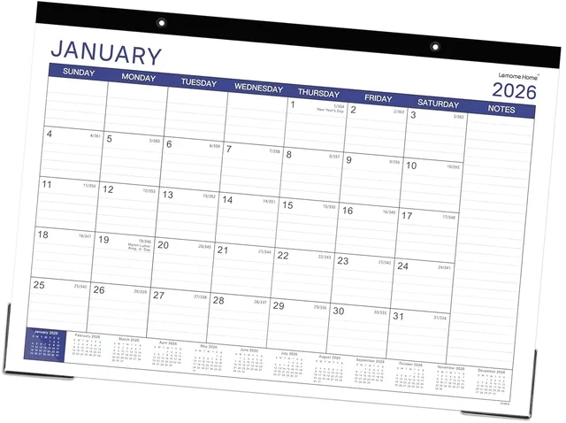 Desk Calendar 12" 1.9" 1.6"