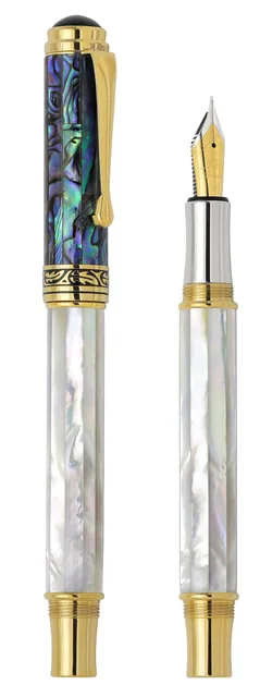 Fountain Pen white blue green