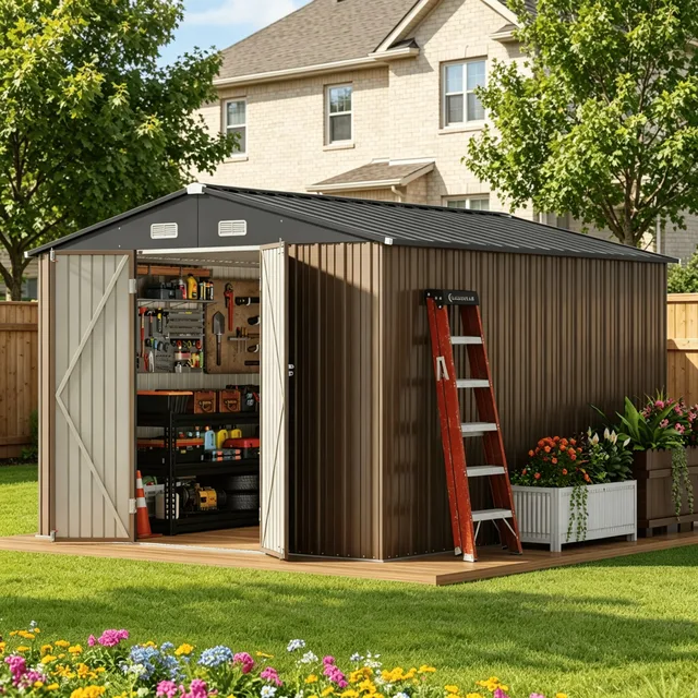 Metal Storage brown 10 ft 111.4"