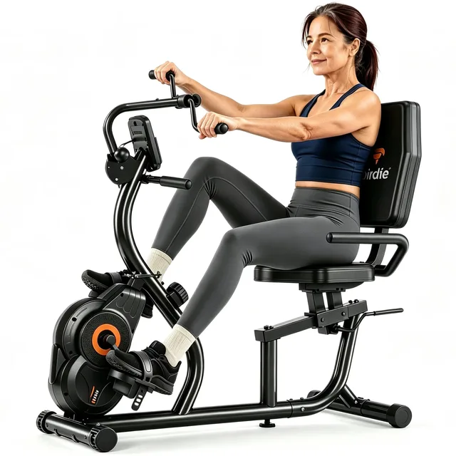 Recumbent Bike adjustable black 49.21"