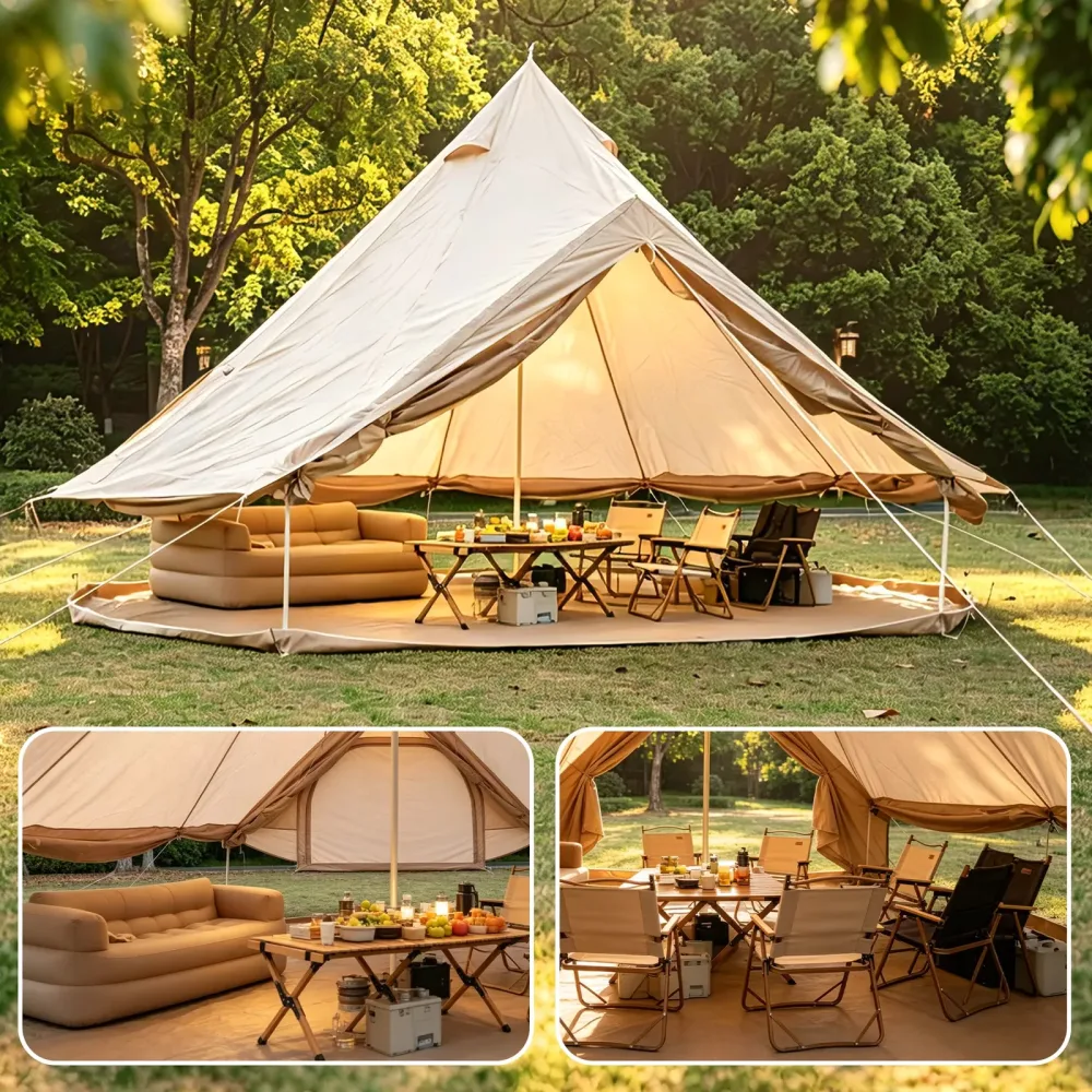 Bell Tent 13.1ft 4-8 people beige
