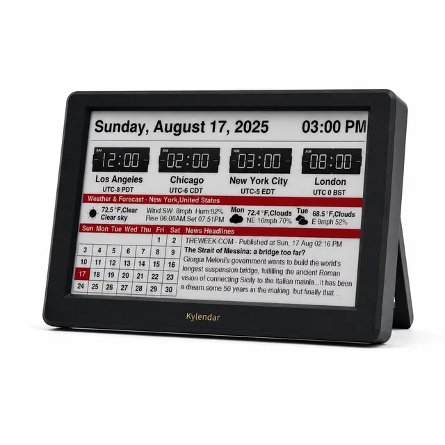 Desk Calendar 7" black rechargeable