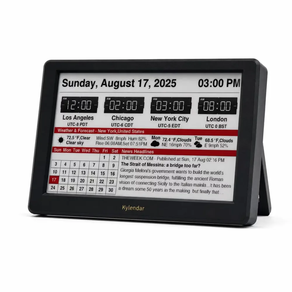 Desk Calendar 7" black rechargeable