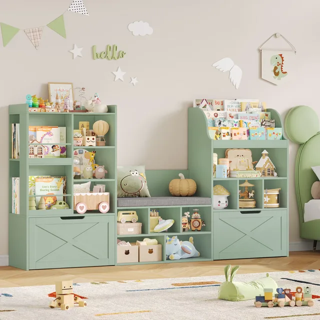 Toy Storage 75" white green