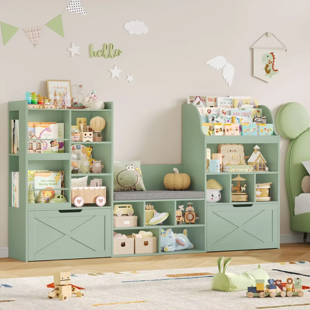 Toy Storage 75" white green
