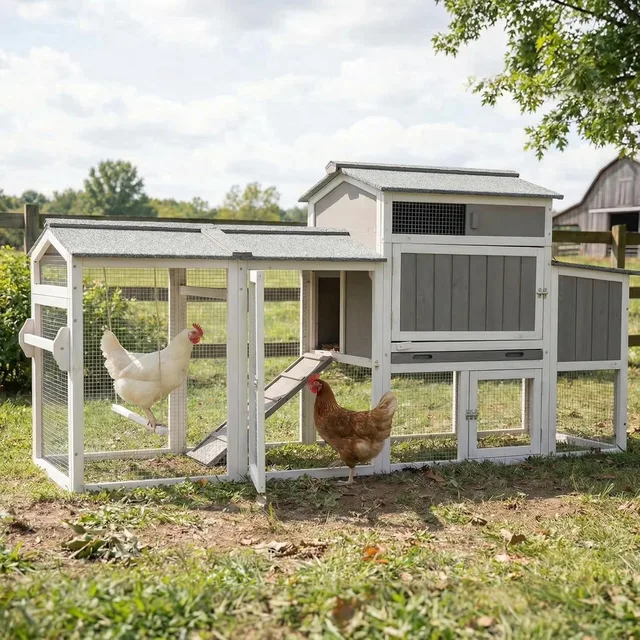 Chicken Coop weatherproof gray 82.7"