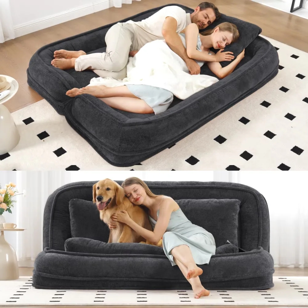 Dog Bed adjustable gray black