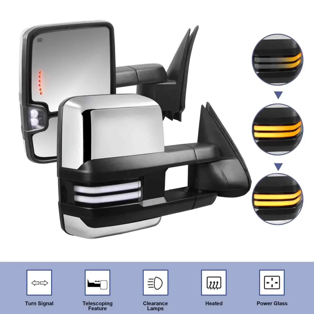 Tow Mirror led telescoping yellow