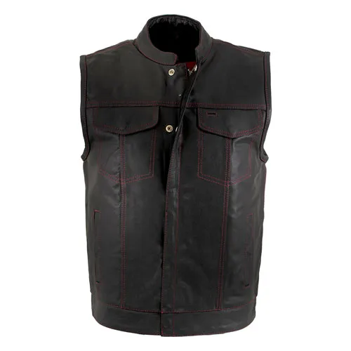 Leather Motorcycle black red 1.2-1.3mm