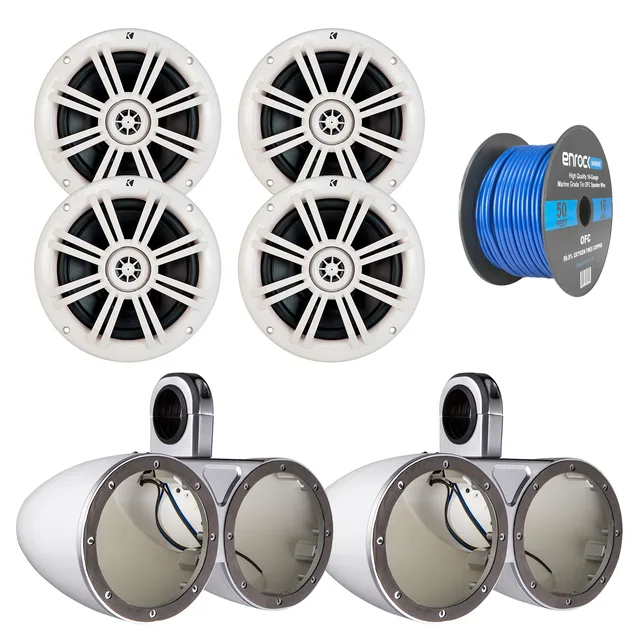 Audio Marine 50 foot white 6.5"
