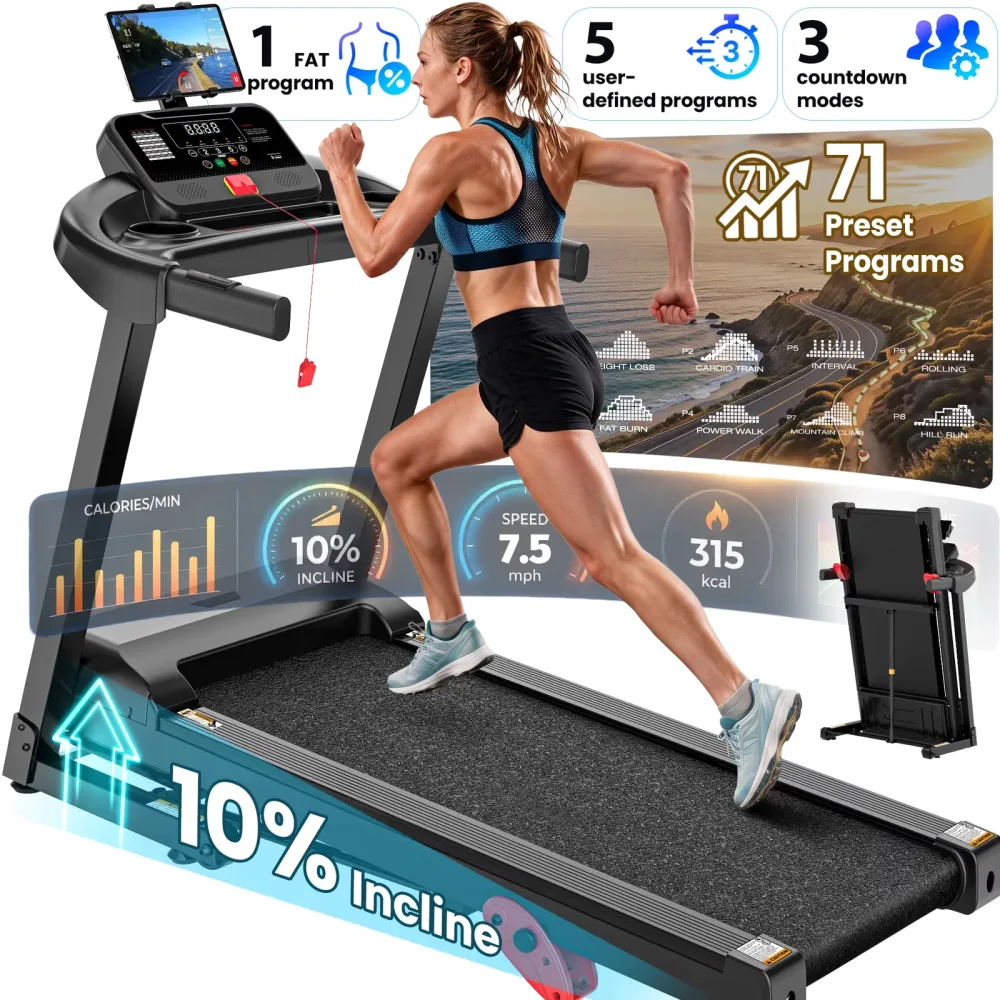 Foldable Treadmill 3.5 hp 300 lb 15.8"