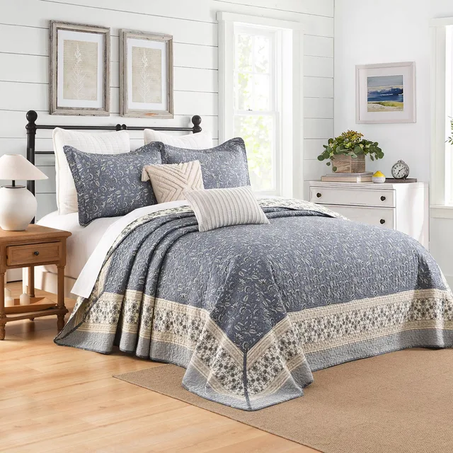 Bedding blue gray beige