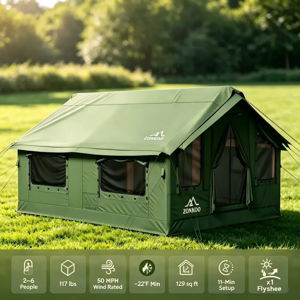 Inflatable Tent 2-6 person waterproof green