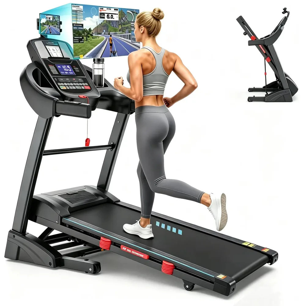 Folding Treadmill 300 lbs 5 hp portable