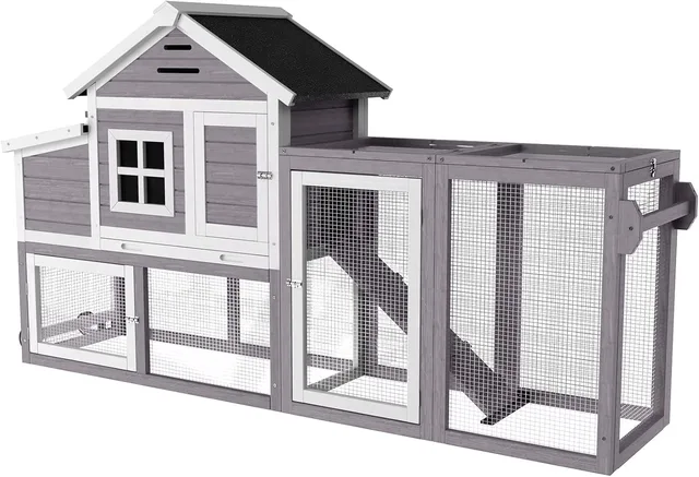 Chicken Coop 78.7" weatherproof grey