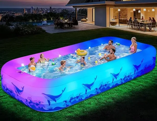 Inflatable Pool 12 ft 6.2 ft led