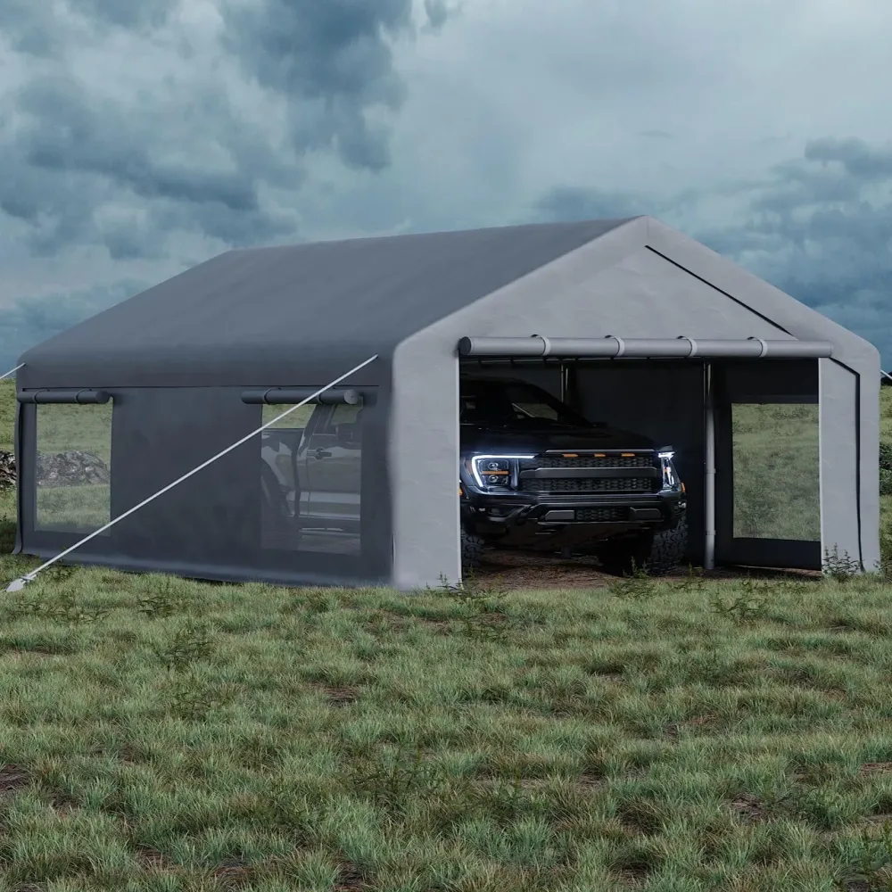 Carport Garage portable gray heavy-duty