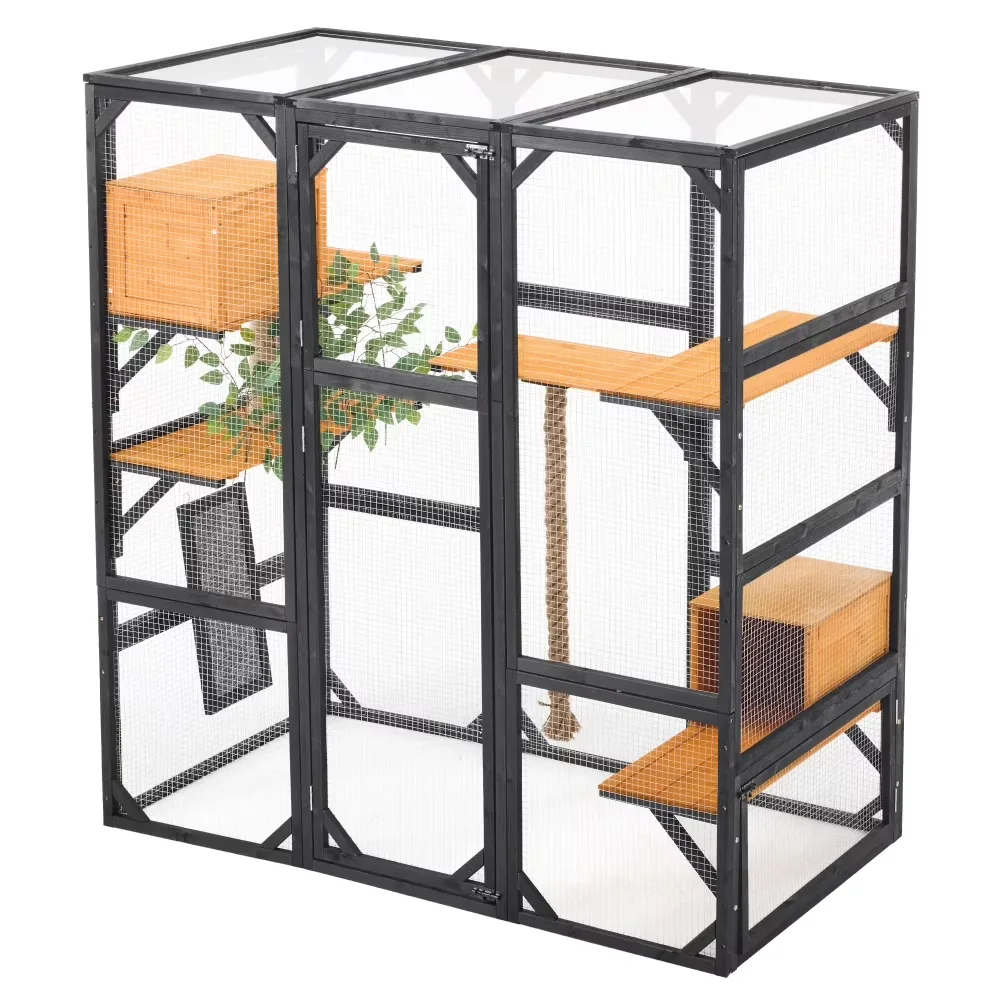Furniture & Enrichment 62.8" black brown
