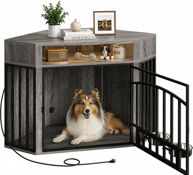 Dog Crate 52" led brown