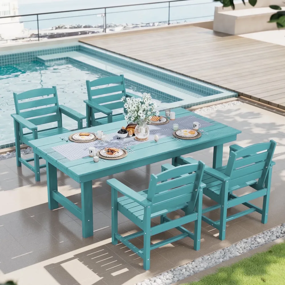 Dining Table 5 pack white blue